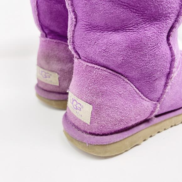 UGG Womens 5 Classic Short Boots Purple Ruby Suede Leather Cozy Lounge Warm Soft - Picture 12 of 12